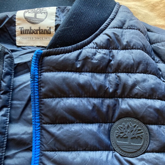 Timberland Puffer Vest + Packable Jacket Combo Blue Men’s Small Rare - Picture 6 of 9